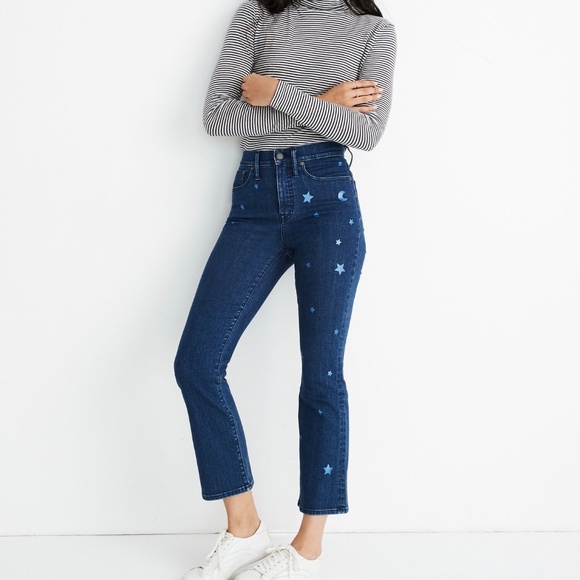 Madewell Denim - Madewell Cali Demi boot Star Denim Mini Flare High rise jeans Sz 27 Waist